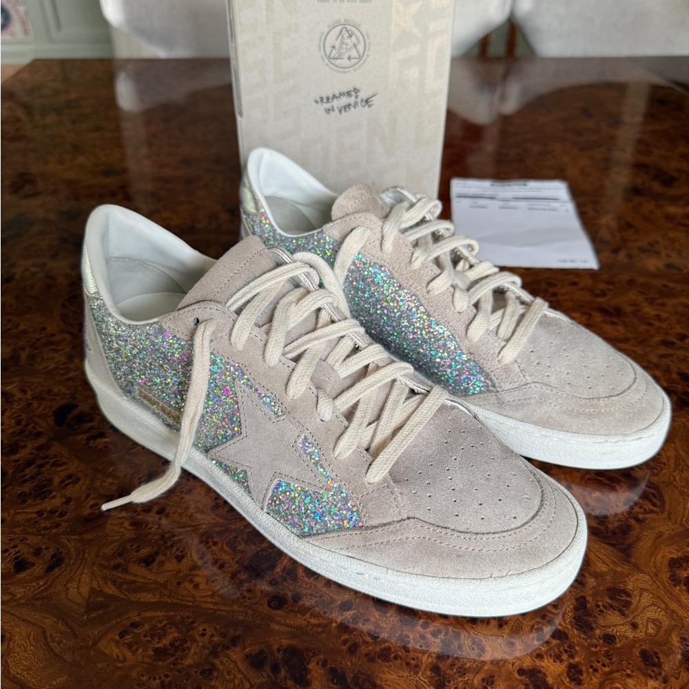 Golden Goose Women's Ballstar Glitter and Grey Suede size 39. - Picture 6 of 13